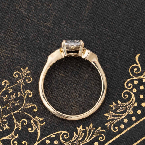 1.71ctw Pear Cut Diamond Trilogy Ring, GIA G VS2