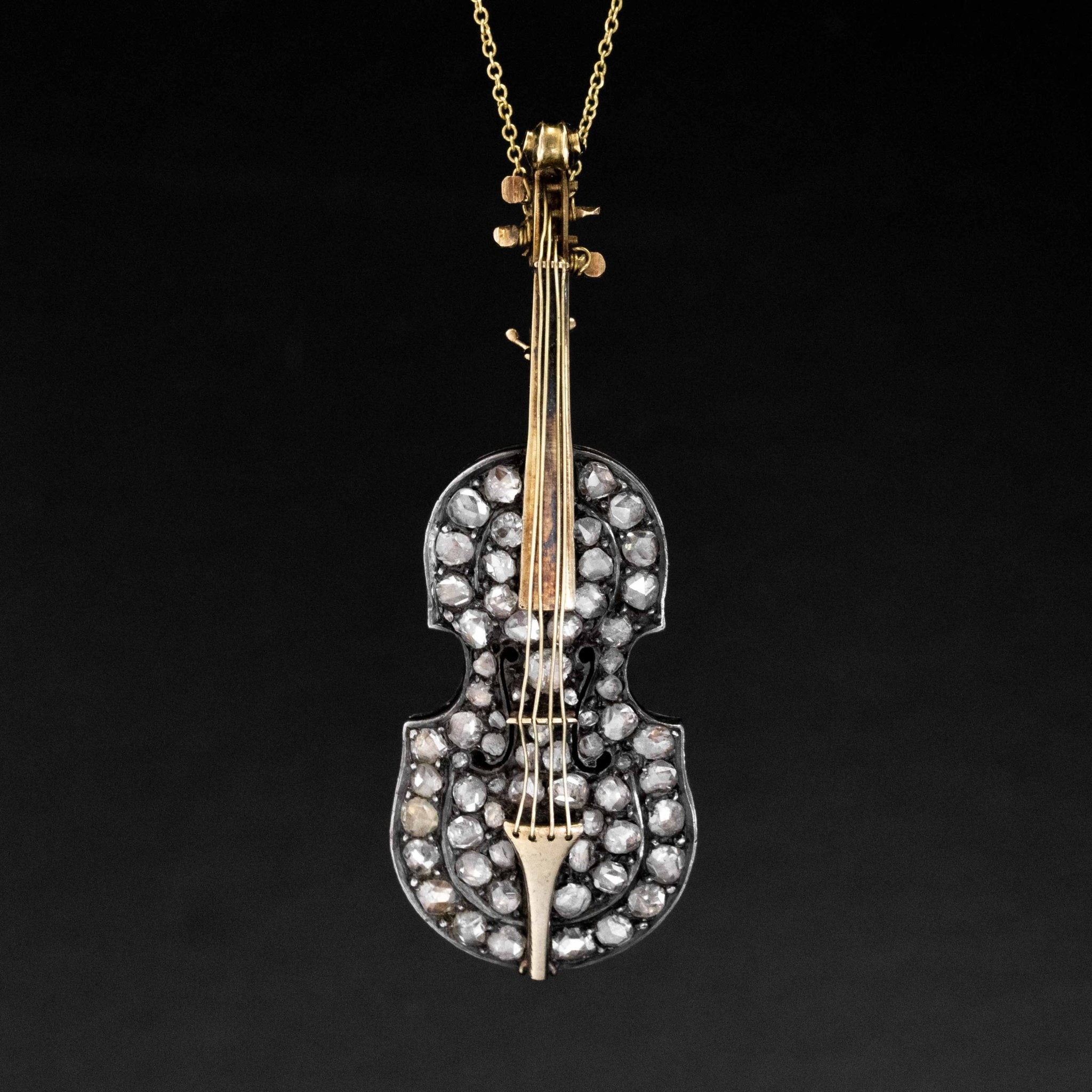 1.72ctw Antique Diamond Cello Brooch/Pendant