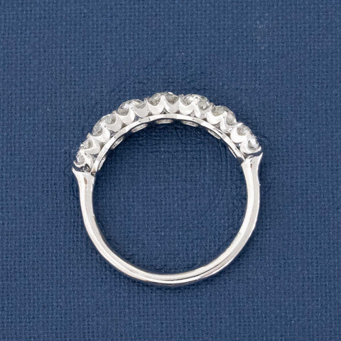 1.72ctw Old Mine Cut Diamond 7-Stone Half-Hoop Band