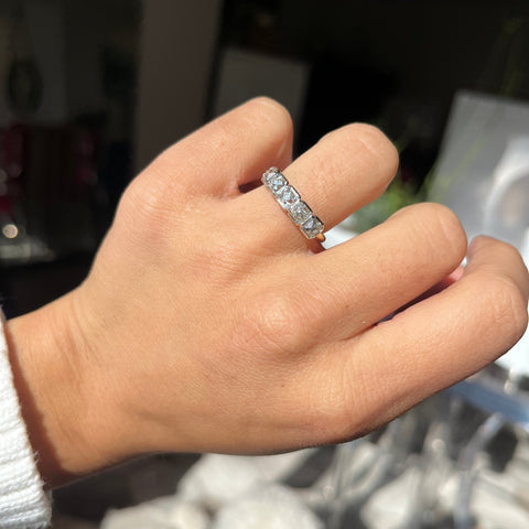 1.73ctw French Cut Diamond 5-Stone Bezel Band