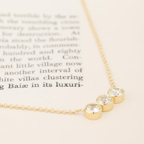 1.74ctw Old European Cut Diamond Trilogy Bezel Pendant