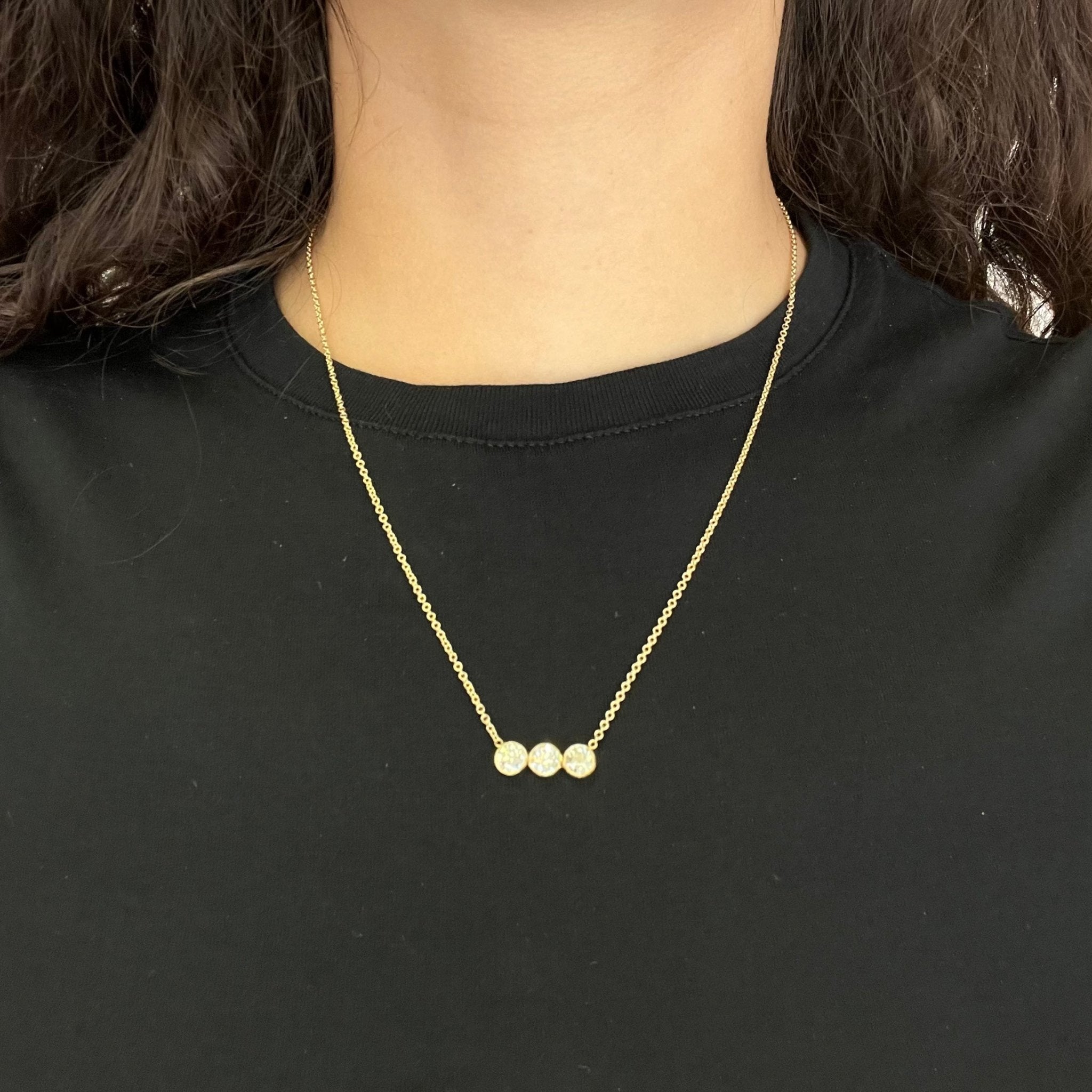 1.74ctw Old European Cut Diamond Trilogy Bezel Pendant