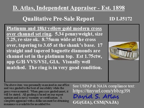 1.75ctw Vintage Baguette Cut Diamond Bypass Band