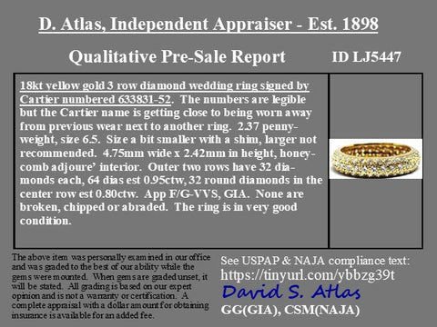 1.75ctw Vintage Diamond Eternity Band, by Cartier