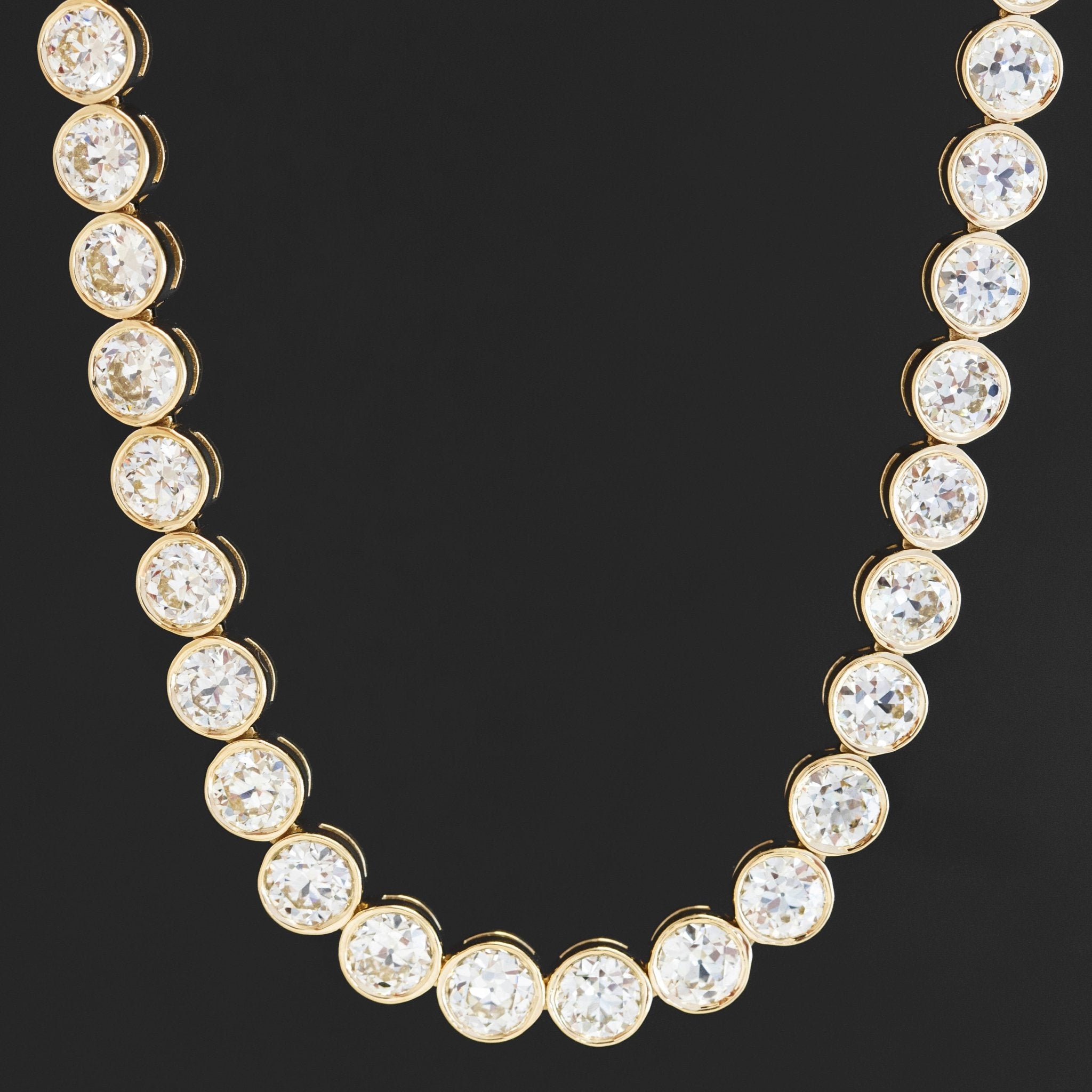 17.67ctw Old European Cut Diamond Bezel Tennis Necklace