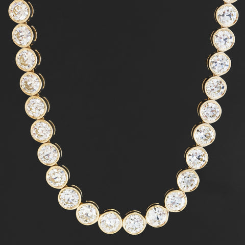 17.67ctw Old European Cut Diamond Bezel Tennis Necklace