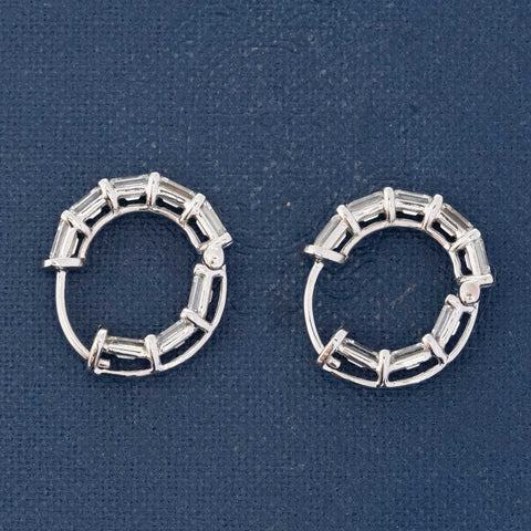 1.76ctw Emerald Cut Diamond Inside Out Hoop Earrings