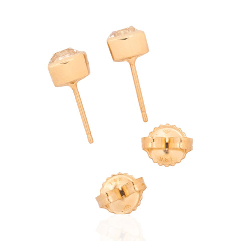 1.76ctw Old Mine Cut Diamond Bezel Stud Earrings