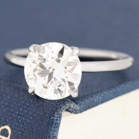 1.77ct Old European Cut Diamond Solitaire GIA J VS2
