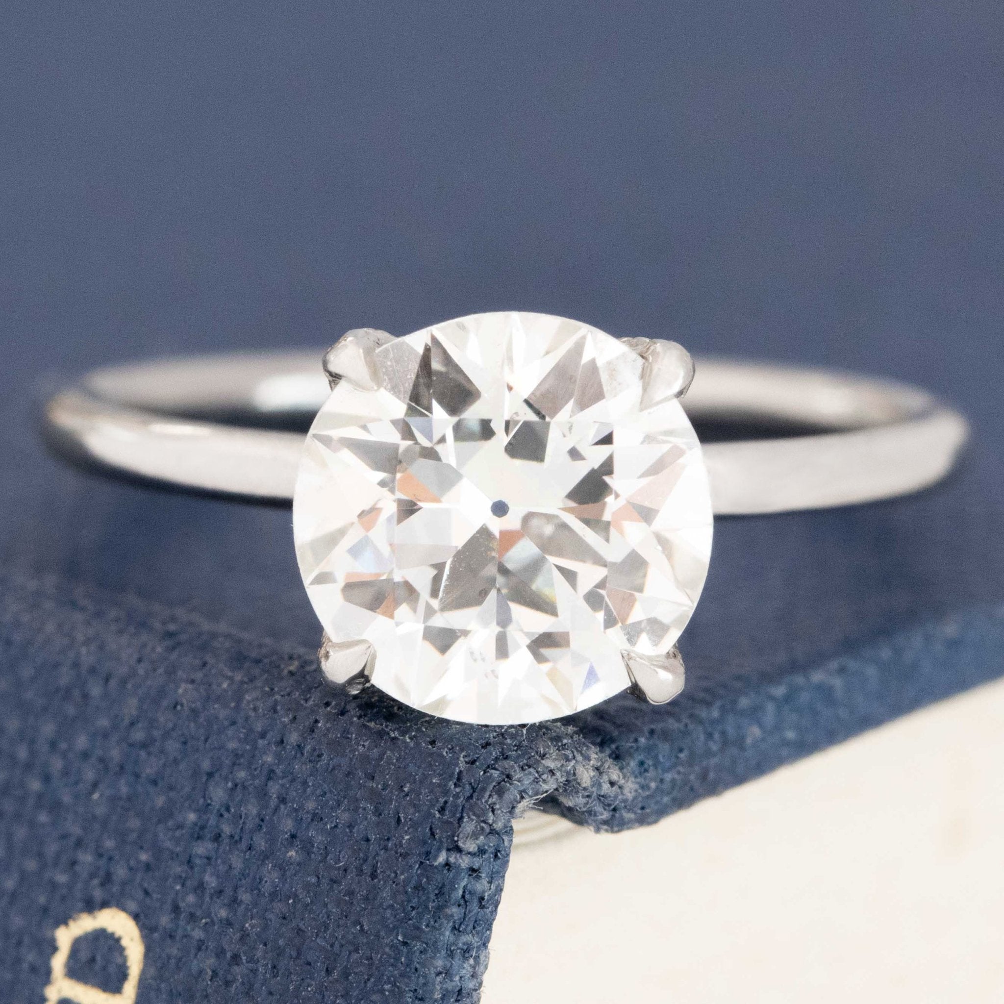 1.77ct Old European Cut Diamond Solitaire GIA J VS2