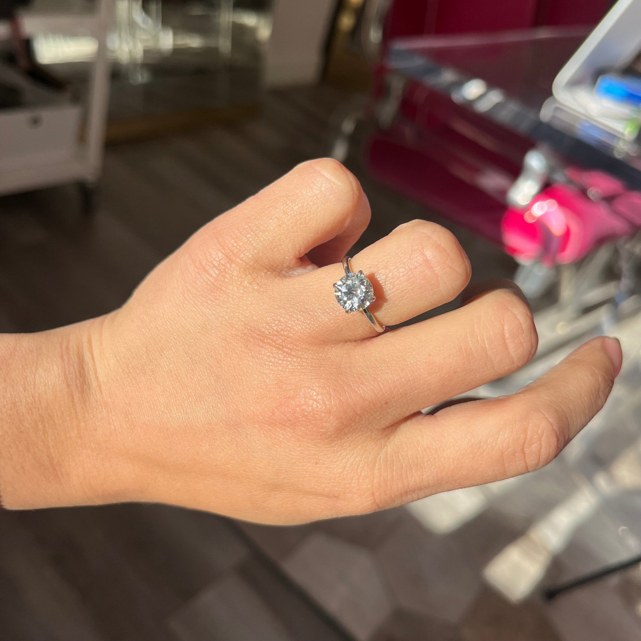 1.77ct Old European Cut Diamond Solitaire GIA J VS2