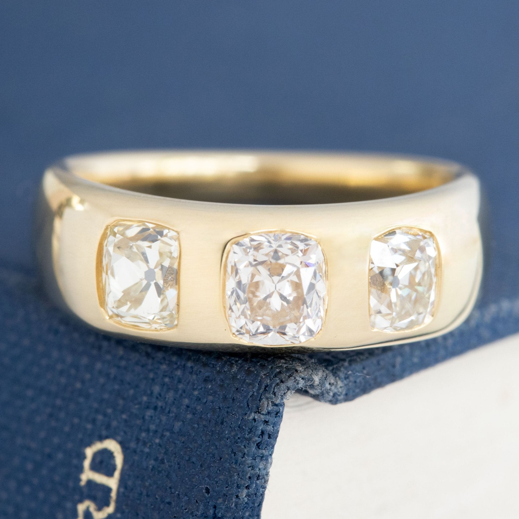 1.77ctw Cushion Cut Diamond 3-Stone Ring