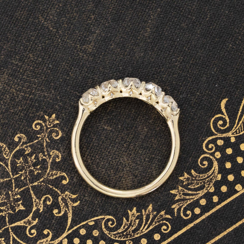 1.78ctw Old Mine Cut Diamond 5-Stone Band