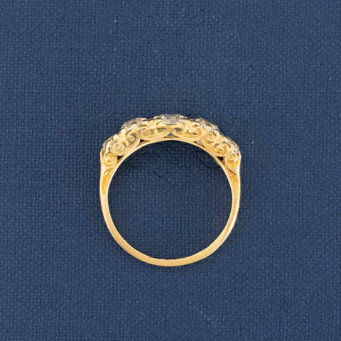 1.79ctw Vintage Old European Cut Diamond 5-Stone Band, English