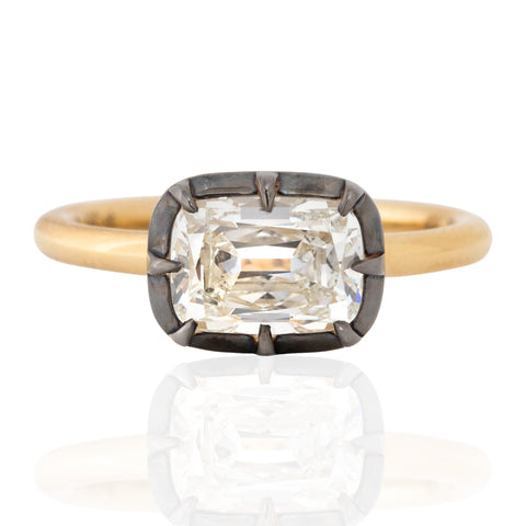 1.80ct Elongated Cushion Cut Diamond Collet Solitaire, GIA