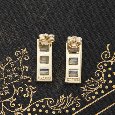 1.80ctw Baguette Cut Diamond Bar Earrings