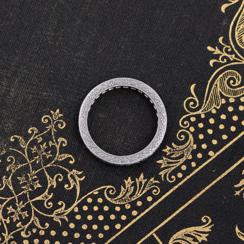 1.80ctw Sapphire Engraved Eternity Band