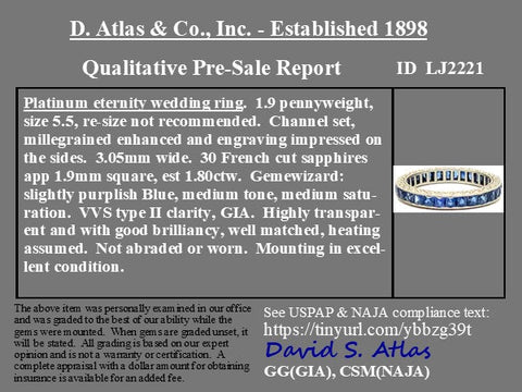 1.80ctw Sapphire Engraved Eternity Band