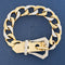 1.80ctw vintage diamond buckle curb link bracelet in 18kt white and yellow gold