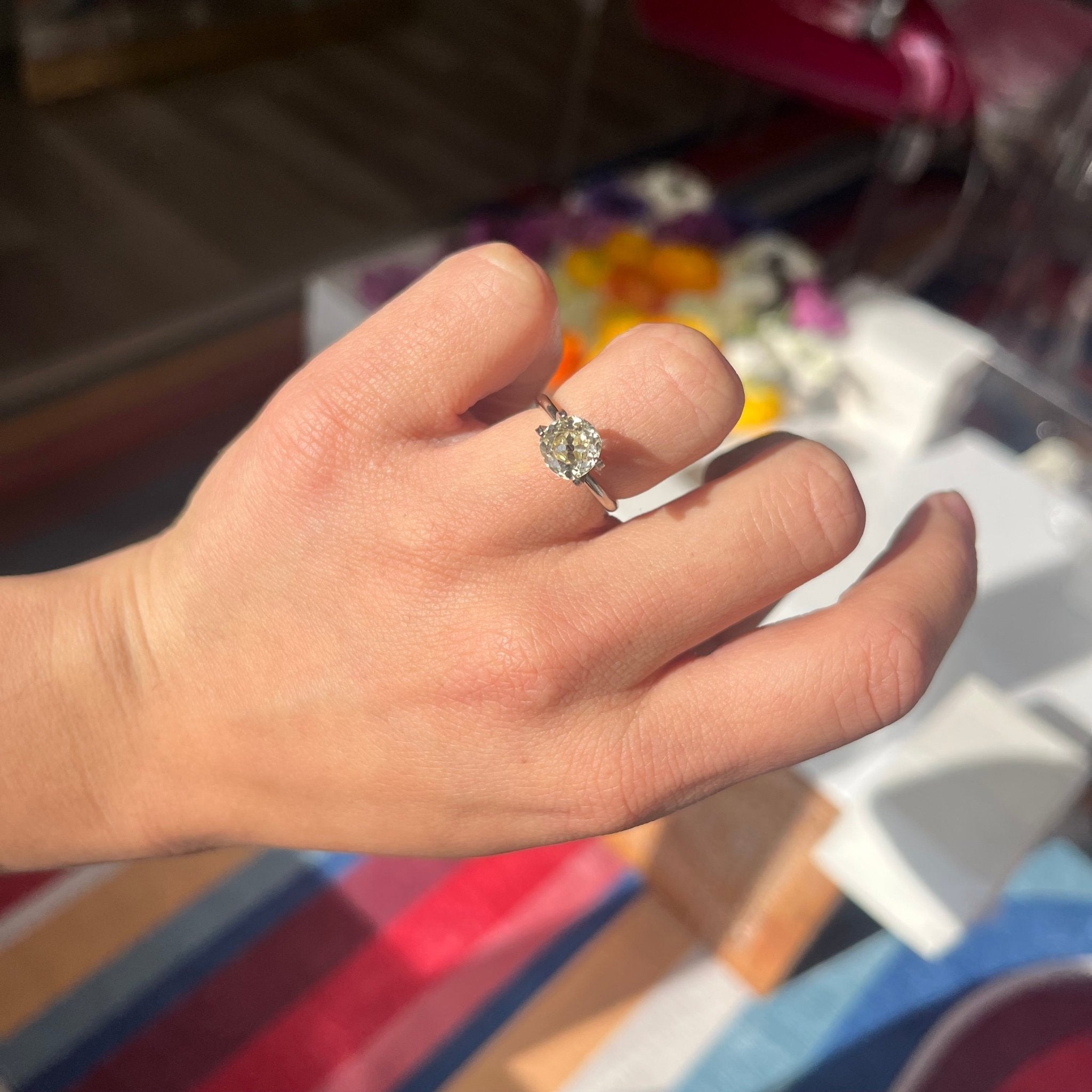 1.81ct Light Yellow Old Mine Cut Diamond