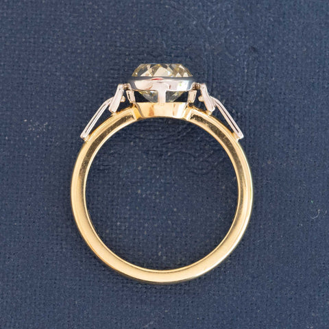 1.81ct Light Yellow Old Mine Cut Diamond Bezel Solitaire, GIA