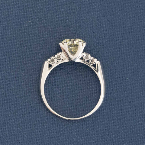 1.81ct Old European Cut Diamond Midcentury Ring, GIA