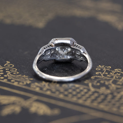 1.81ctw Art Deco Old European Cut Diamond Wedding Set