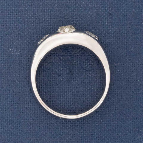 Jewels by Grace Old Mine &amp; Old European cut diamonds in three-stone setting