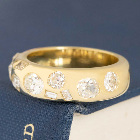 1.83ctw Vintage Mixed Cut Diamond Scatter Band