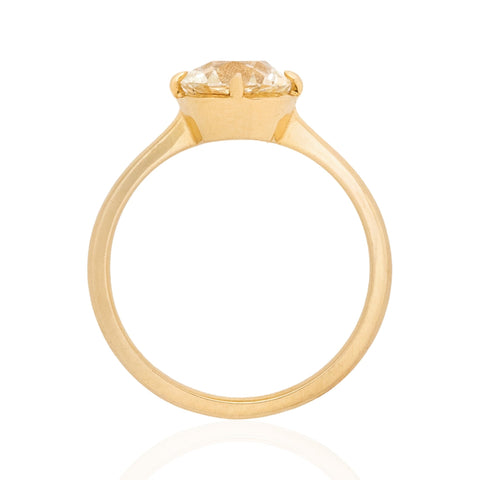1.85ct old mine cut diamond solitaire ring in 18kt yellow gold, GIA – alternate view 5