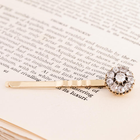 1.85ctw Antique Diamond Cluster Hair Pin