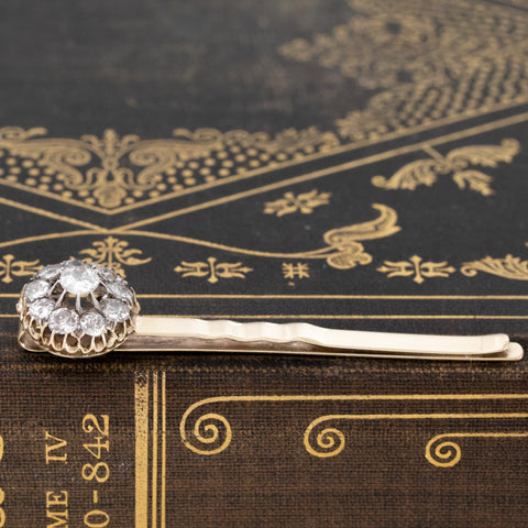 1.85ctw Antique Diamond Cluster Hair Pin