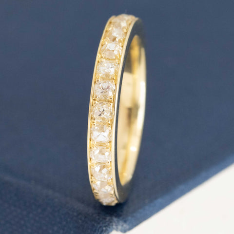 1.85ctw Old Mine Cut Diamond Channel Eternity Band