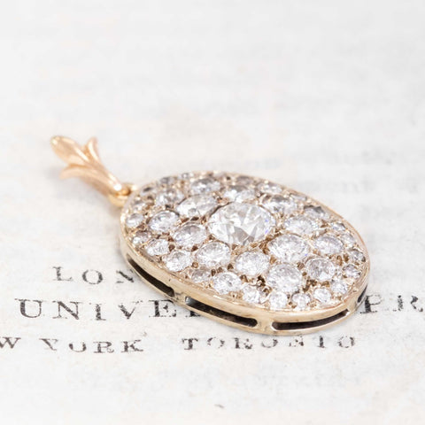 1.85ctw Vintage Old European Cut Diamond Cobblestone Pendant