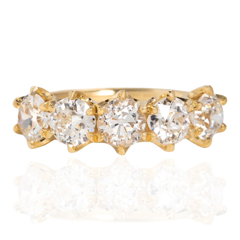 1.87ctw Old European Cut Diamond 5-Stone Band