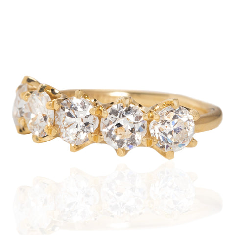 1.87ctw Old European Cut Diamond 5-Stone Band