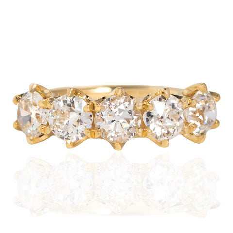 1.87ctw Old European Cut Diamond 5-Stone Band