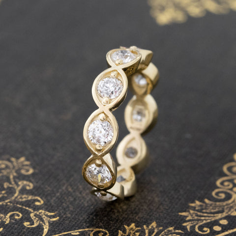 1.88ctw Old European Cut Diamond Navette Eternity Band