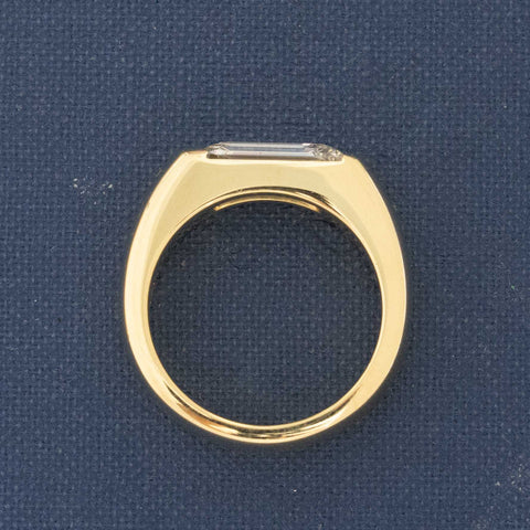 1.90ct Flame Step Cut Diamond Half-Bezel Solitaire