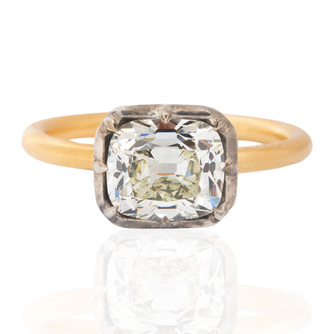 1.90ct Cushion Cut Diamond Collet Solitaire, GIA