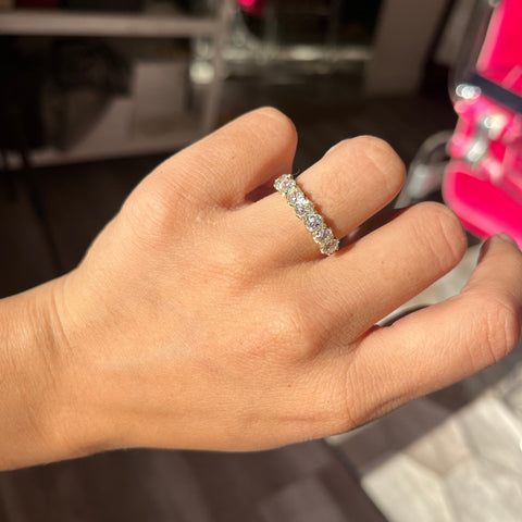1.90ctw Old Mine Cut Diamond 7-Stone Half-Hoop Band