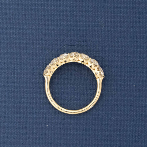 1.90ctw Old Mine Cut Diamond 7-Stone Half-Hoop Band