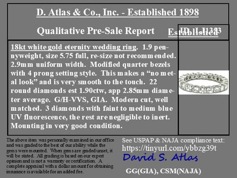 1.90ctw Vintage Round Brilliant Cut Diamond Eternity Band