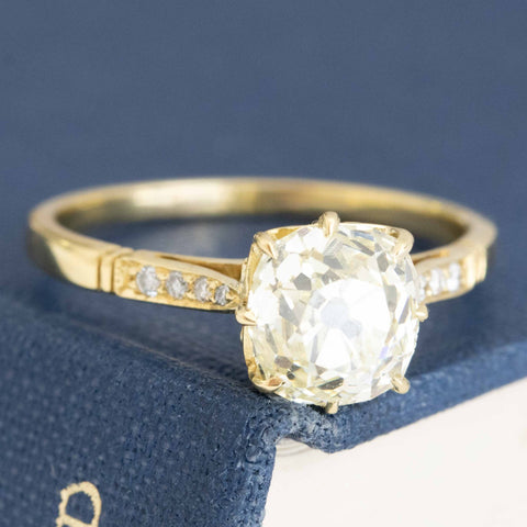 1.91ct Vintage Old Mine Cut Diamond Solitaire