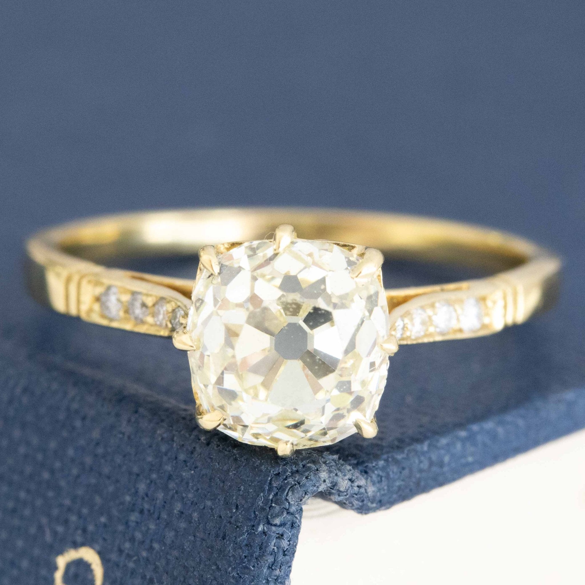 1.91ct Vintage Old Mine Cut Diamond Solitaire, GIA