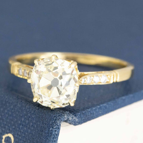 1.91ct Vintage Old Mine Cut Diamond Solitaire