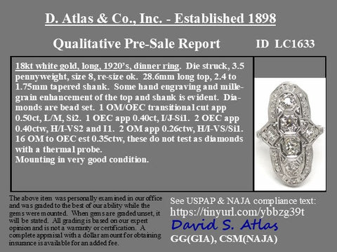 1.91ctw Edwardian Old European Cut Dinner Ring