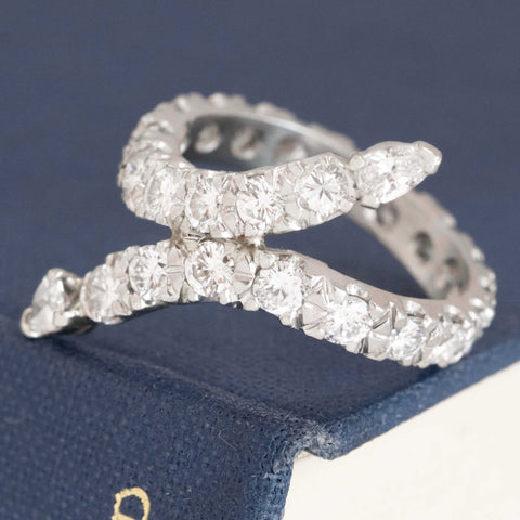 1.92ctw Vintage Diamond Bypass/Serpent Motif Ring