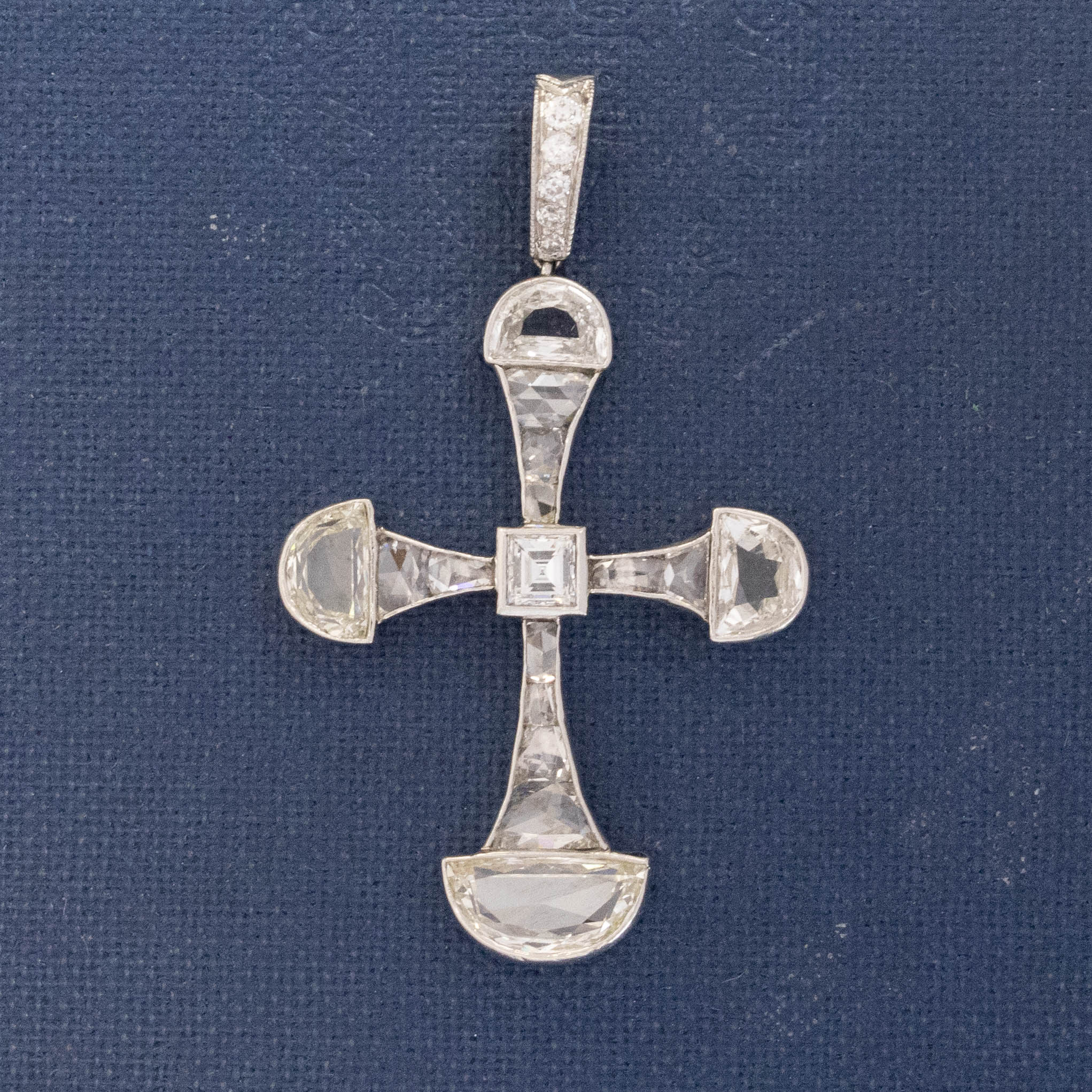1.92ctw Vintage Mixed Cut Diamond Cross