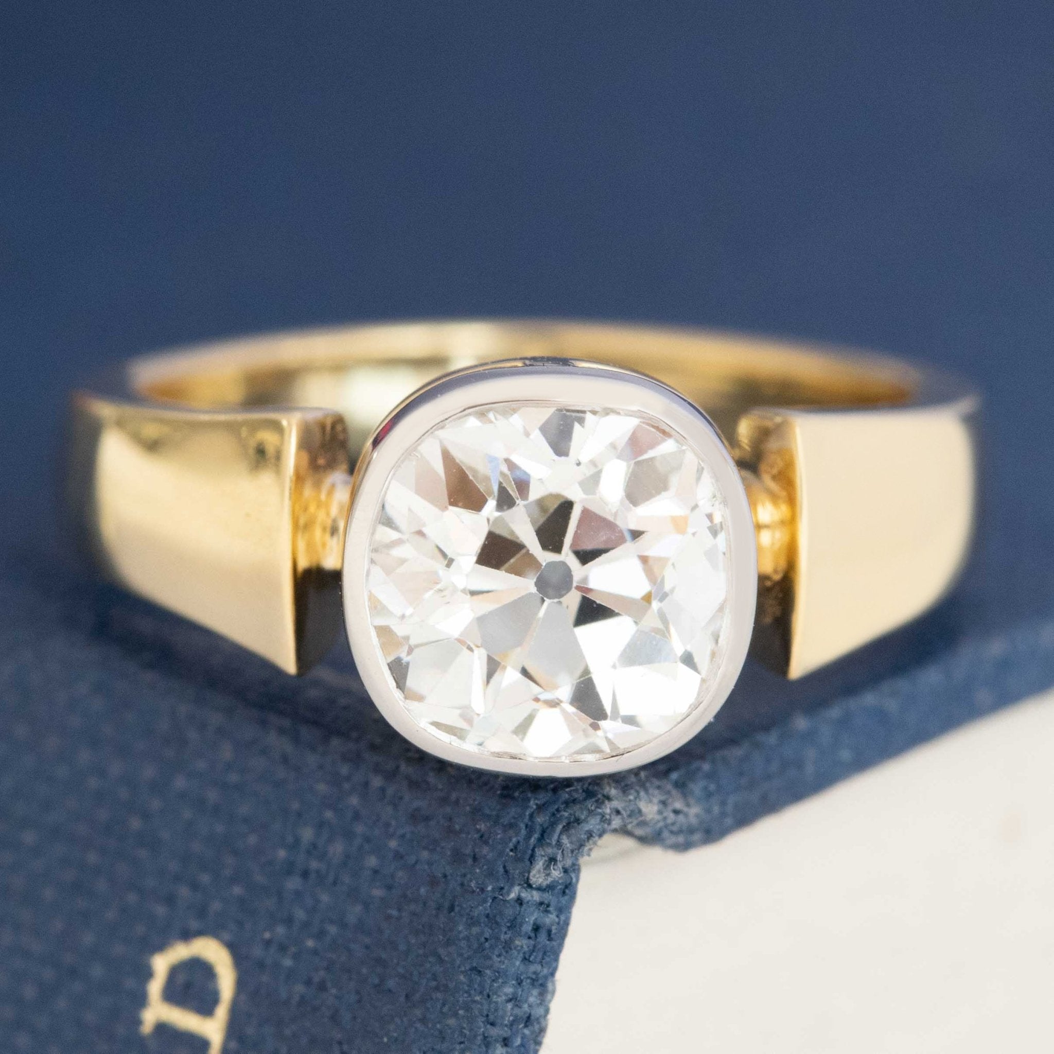 1.94ct Old Mine Cut Diamond Bezel Solitaire, GIA